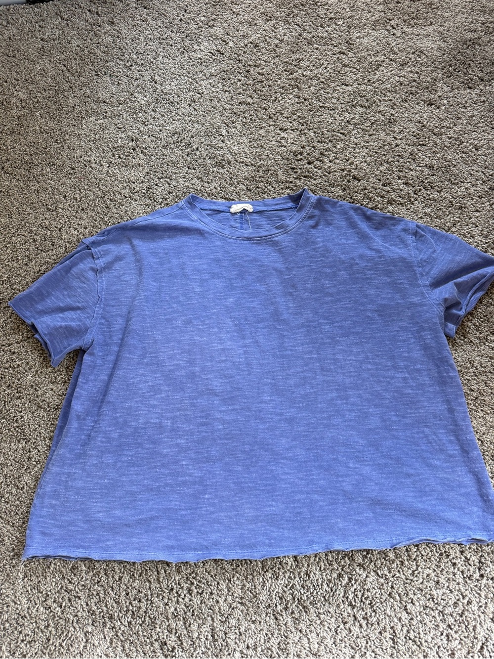 La Biz Soft Blue Slub Crewneck Tee